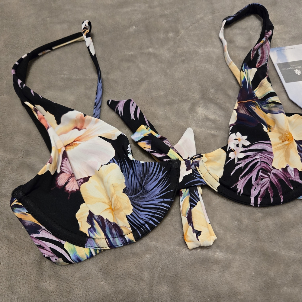 Floral Halter Bikini Top